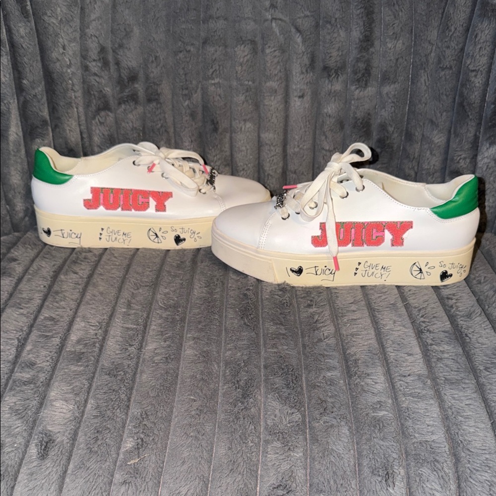 Juicy Couture Bubblez Women’s Platform Sneakers with Pink and Green Accents 8.5